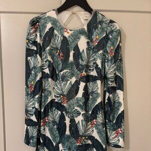 Rachel Zoe Sequin Tropical Jungle Backless Dress- Size 4